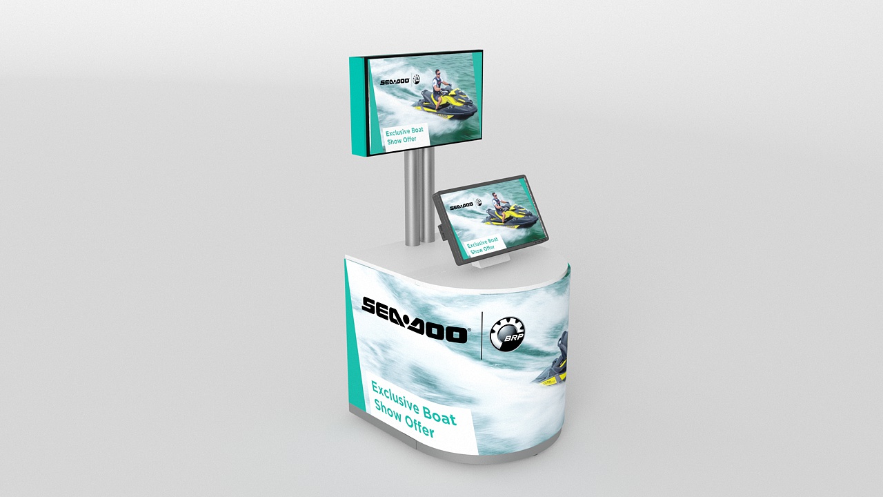 BRP touch display kiosk rendering