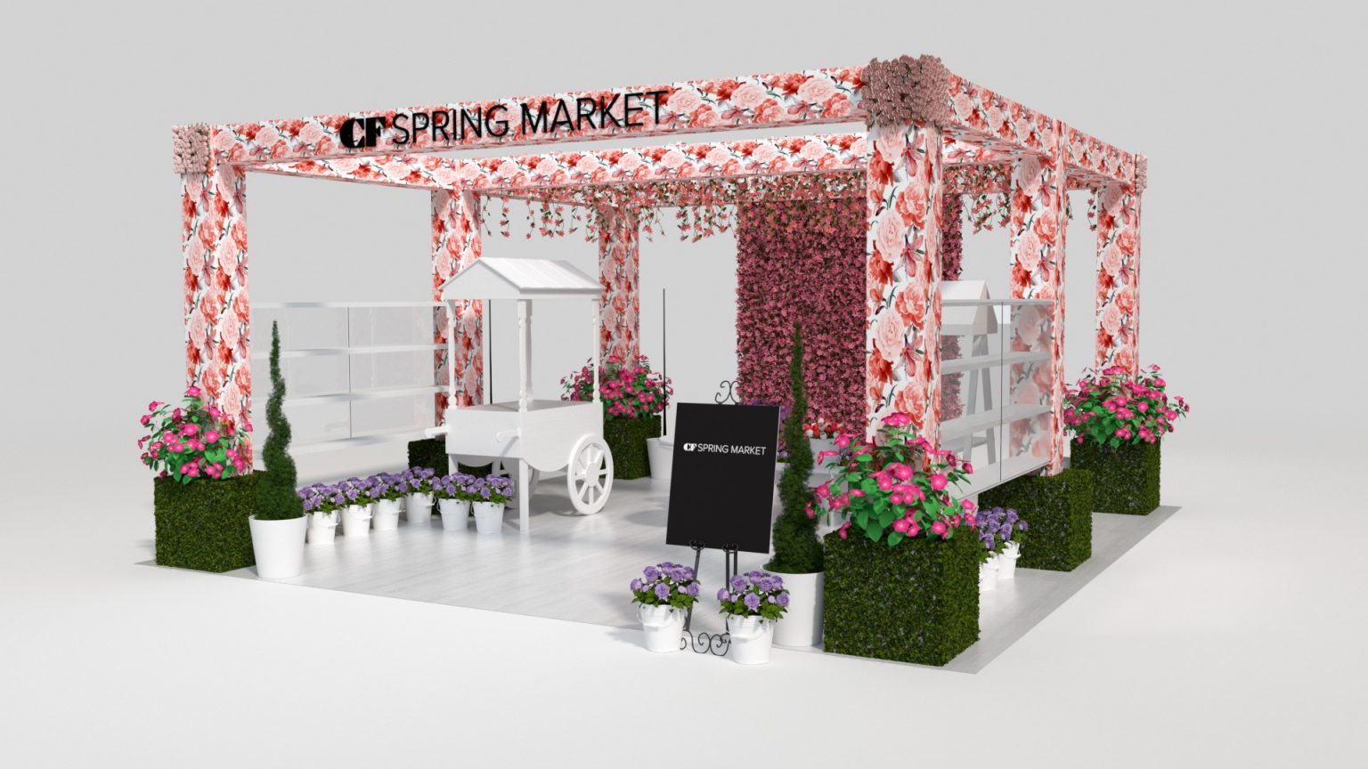 CF Spring Market floral booth concept