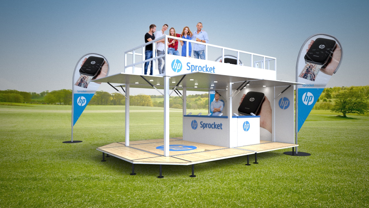 HP Sprocket outdoor booth concept