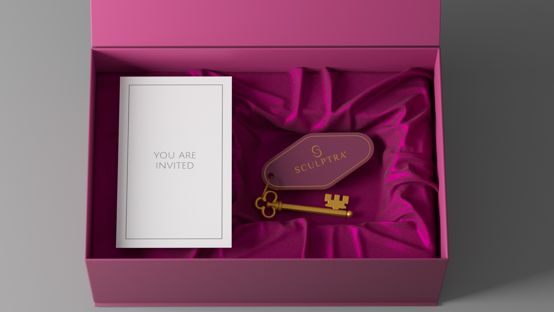 Sculptra invitation mailer key rendering