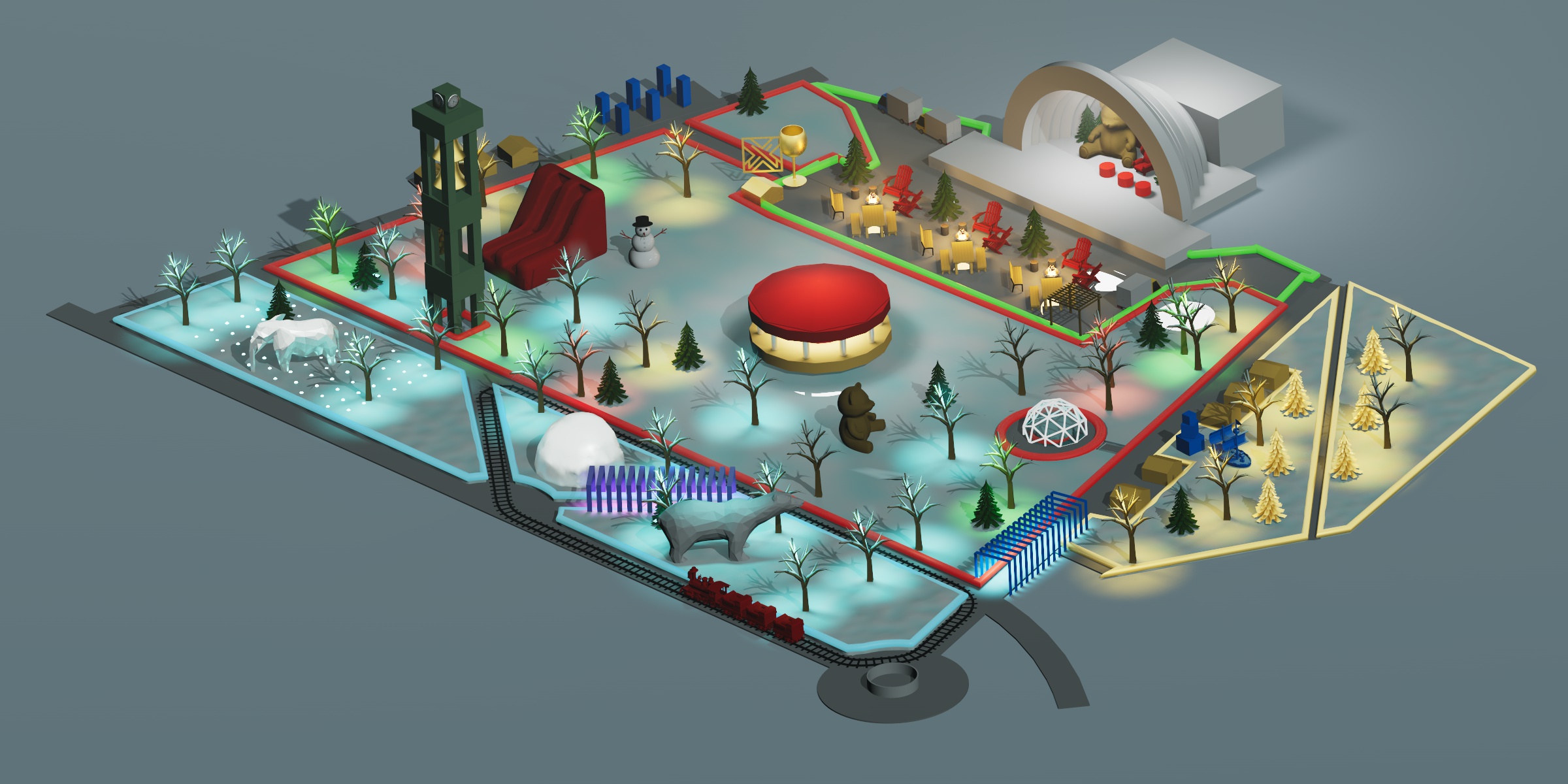 Polar themed event map concept