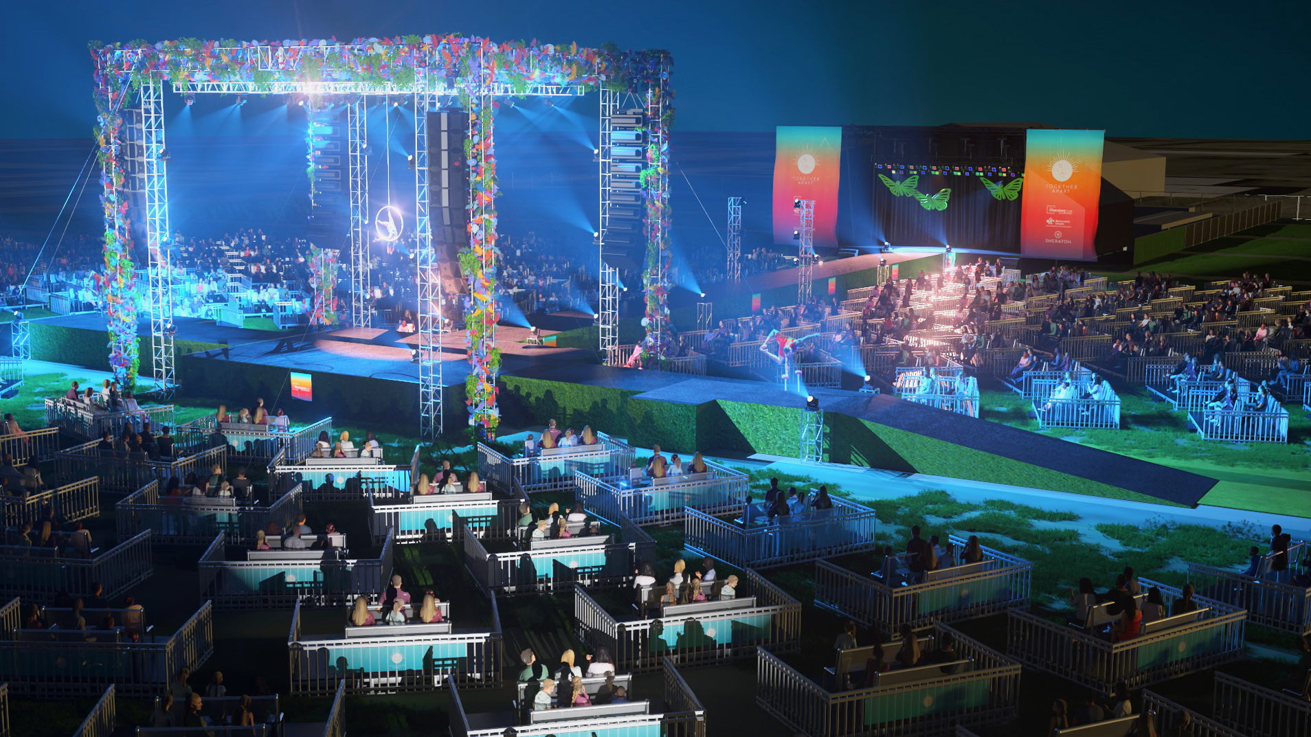 Outdoor event platform and stage 3D visualization