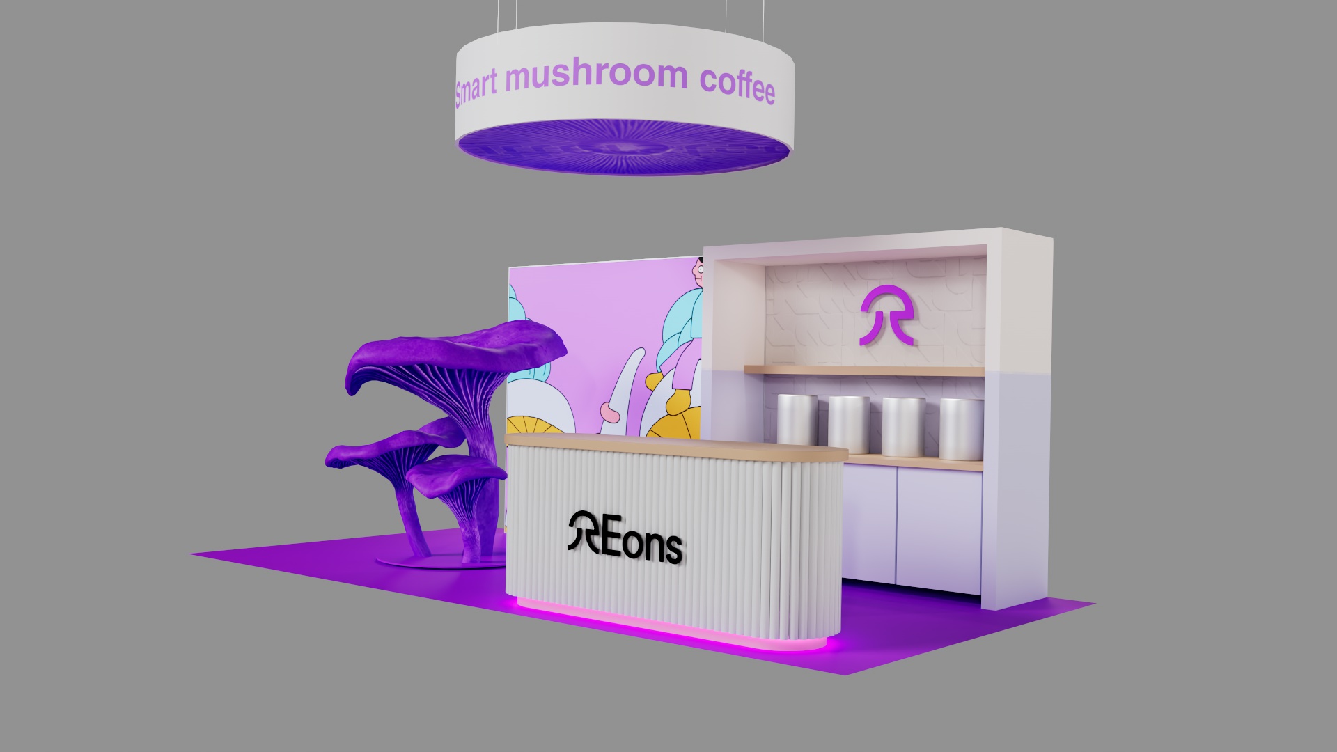 Eons smart mushroom coffee booth concept