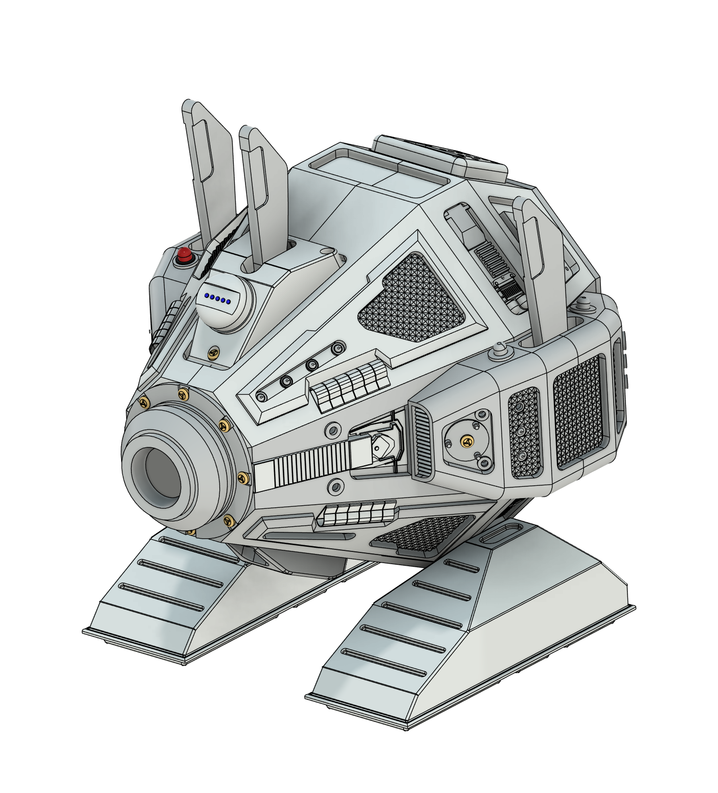 Detailed CAD model of a science fiction Exocomp prop