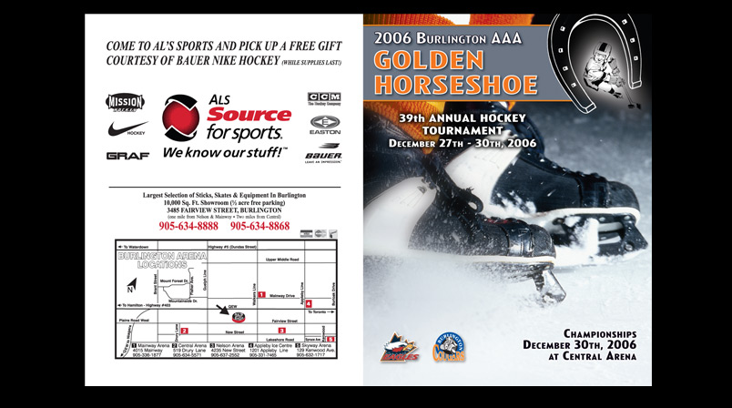 Golden Horseshoe hockey tournament print design