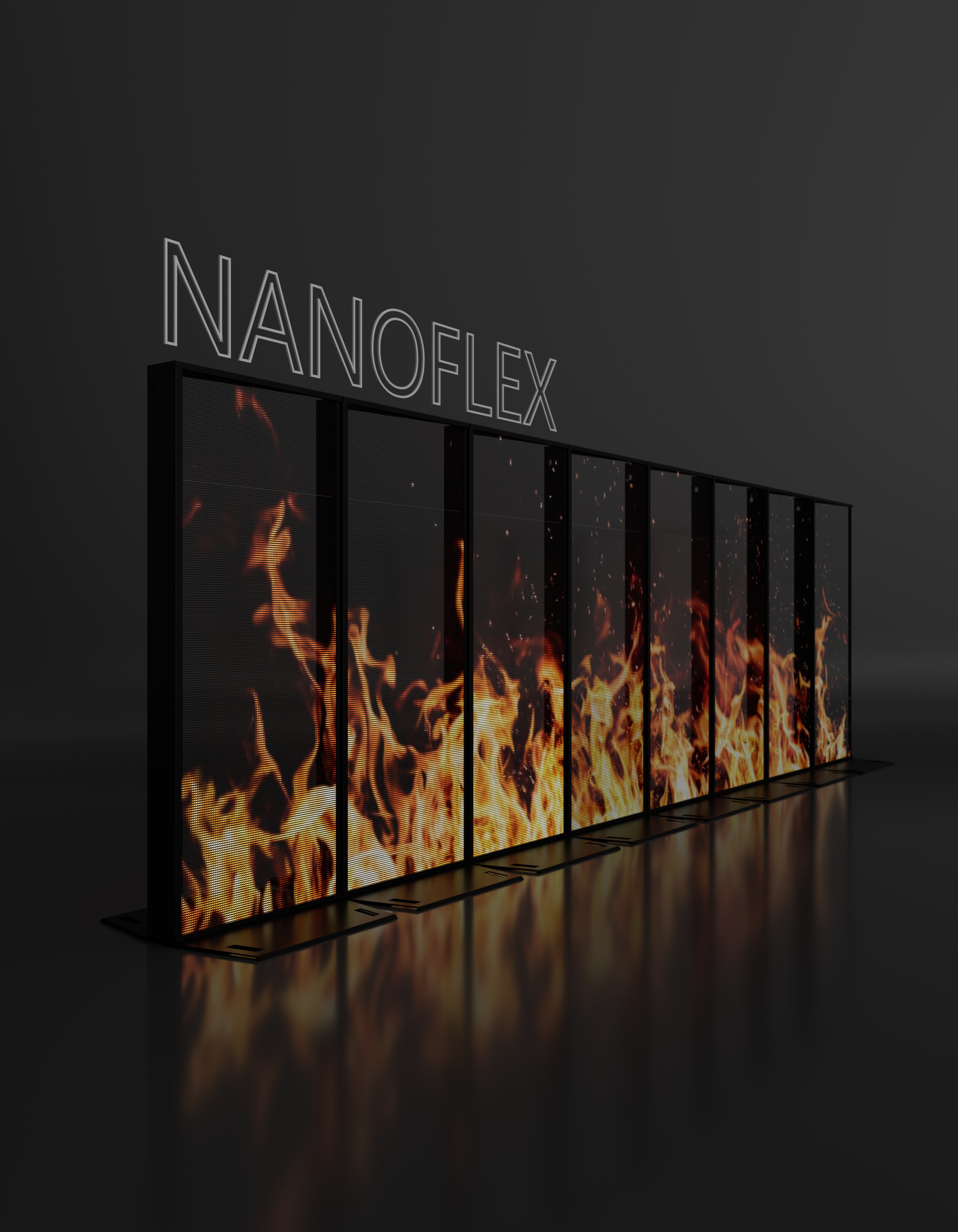 Nanoflex fire video display concept