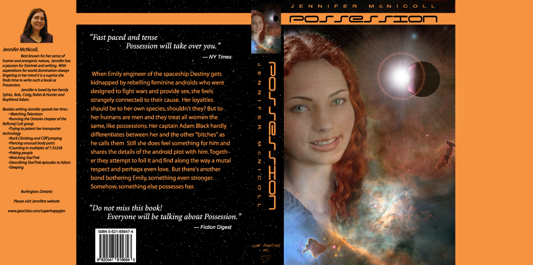 Possession science fiction book jacket design