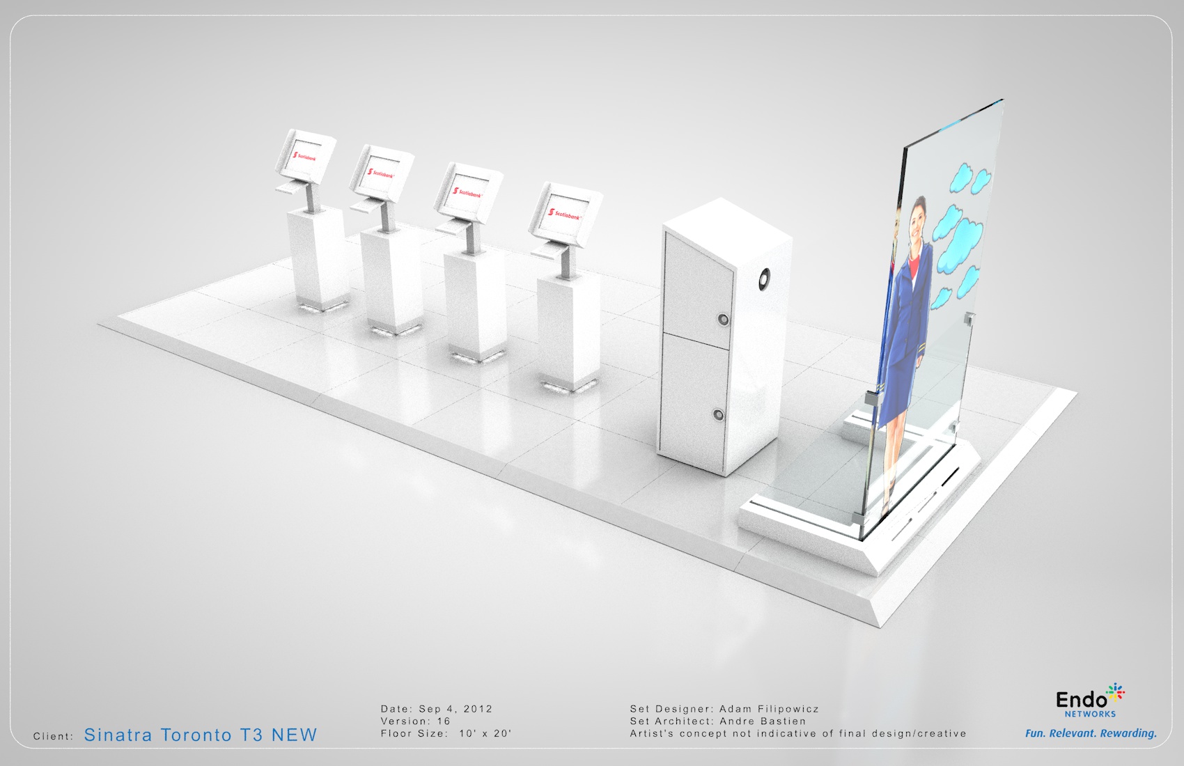 Scotiabank airport kiosk and photo installation concept
