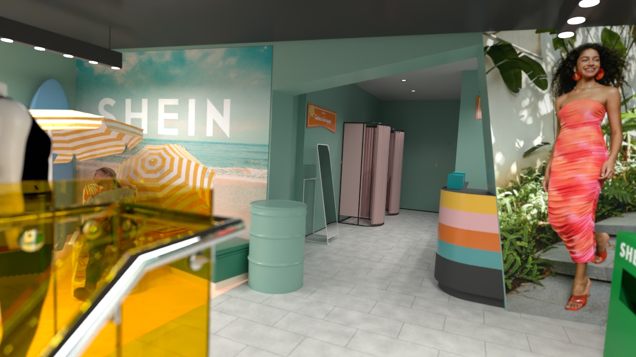 SHEIN Montreal pop-up change room concept
