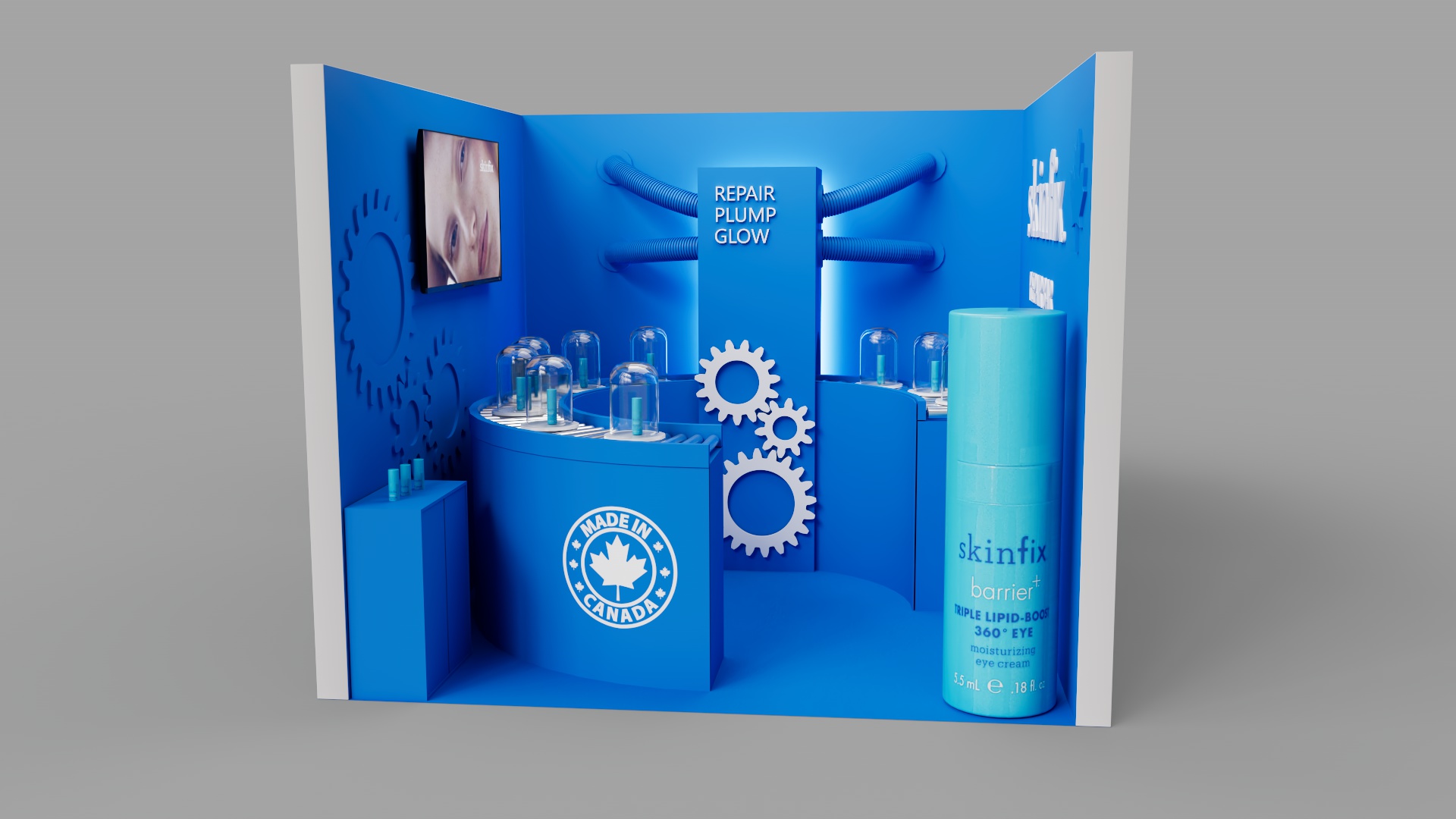 Blue Skinfix repair booth concept