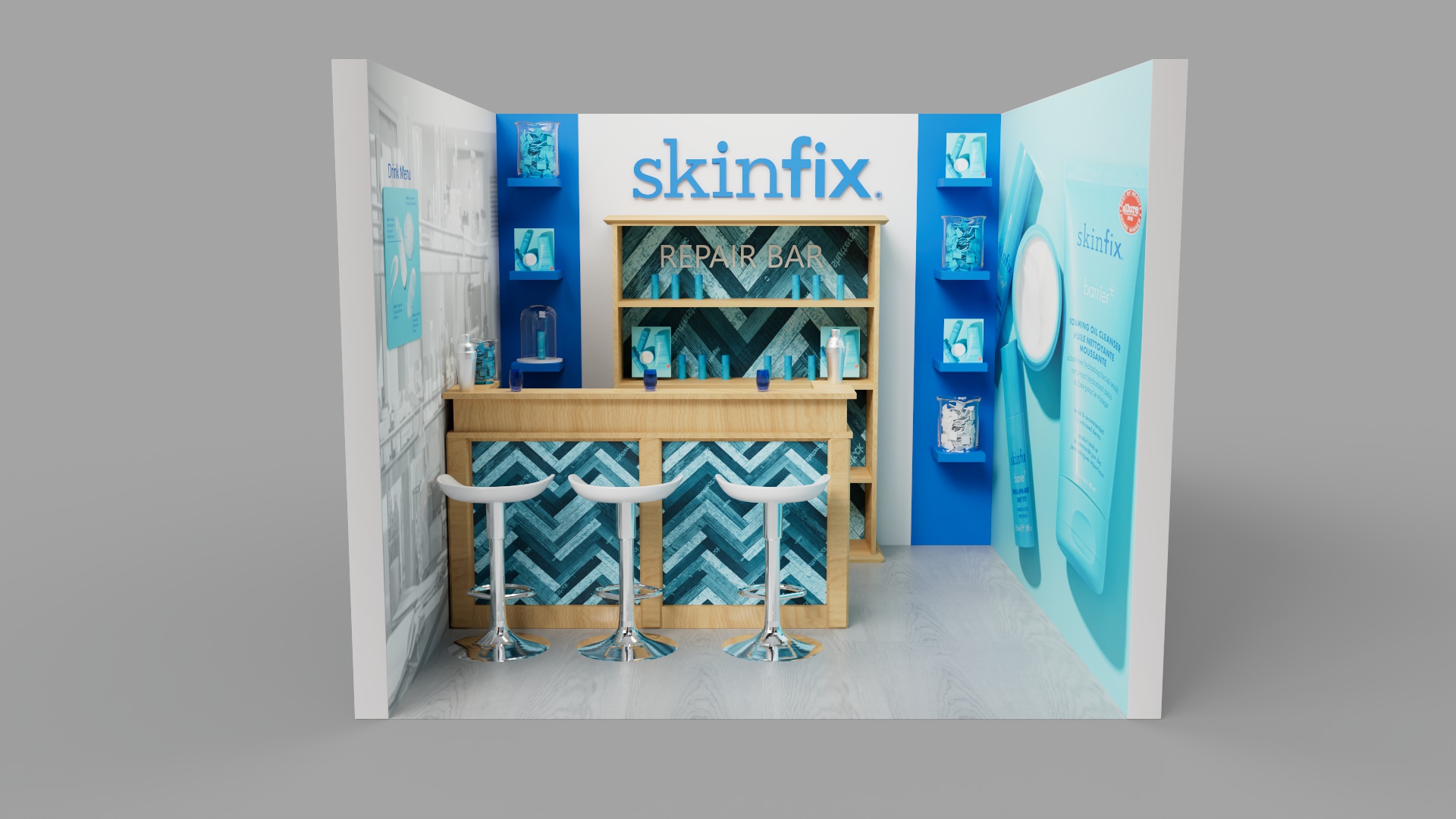 Skinfix repair bar booth concept