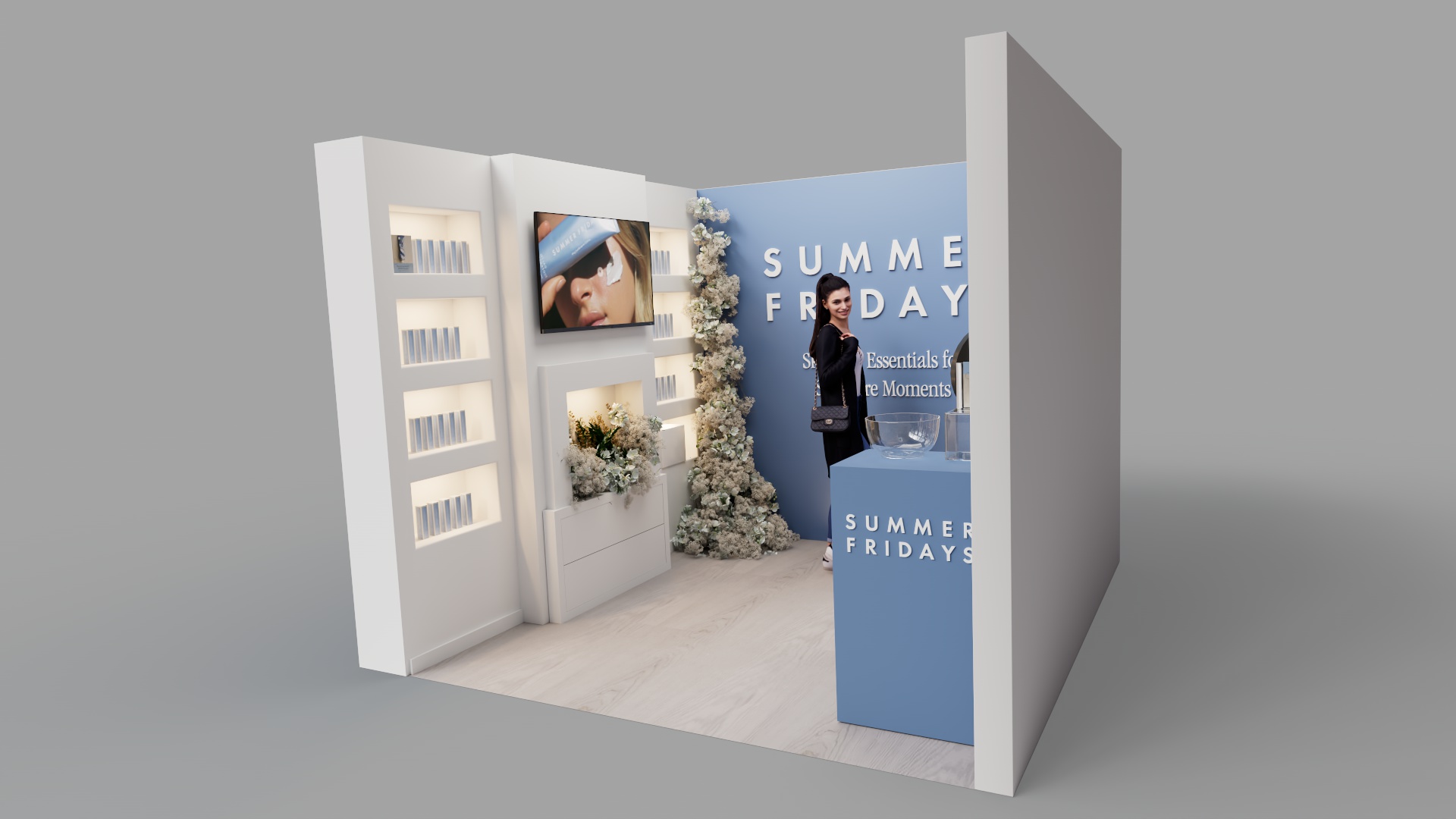 Summer Fridays product display booth concept