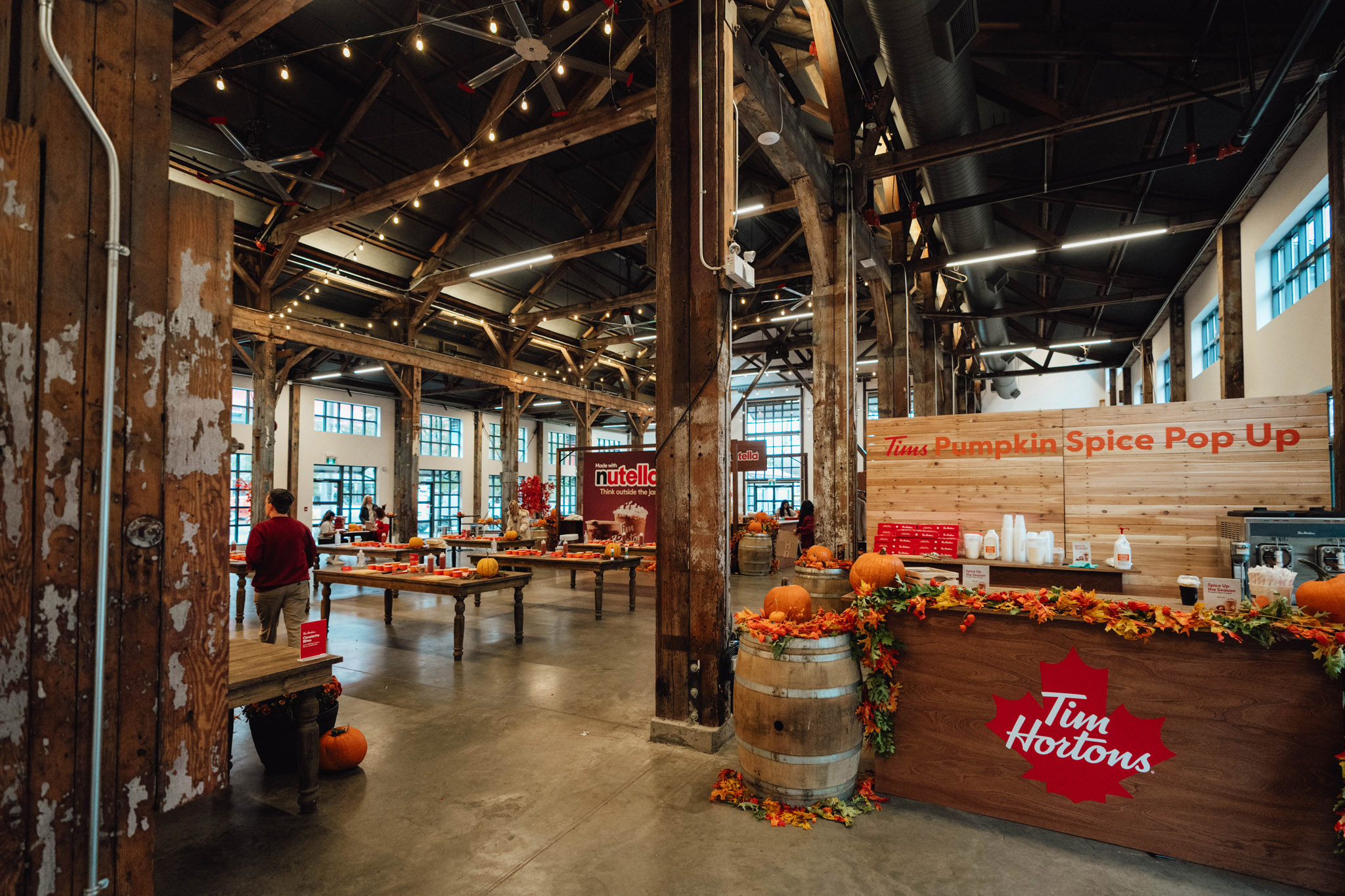 Tim Hortons pumpkin spice pop-up at a fall market